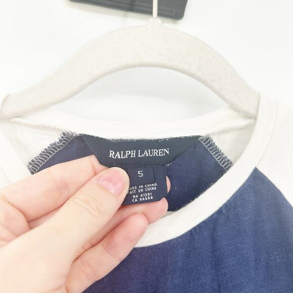 Ralph Lauren Girls 4th of July USA American Flag Ruffled T-Shirt Dress Size 5 - Picture 3 of 6